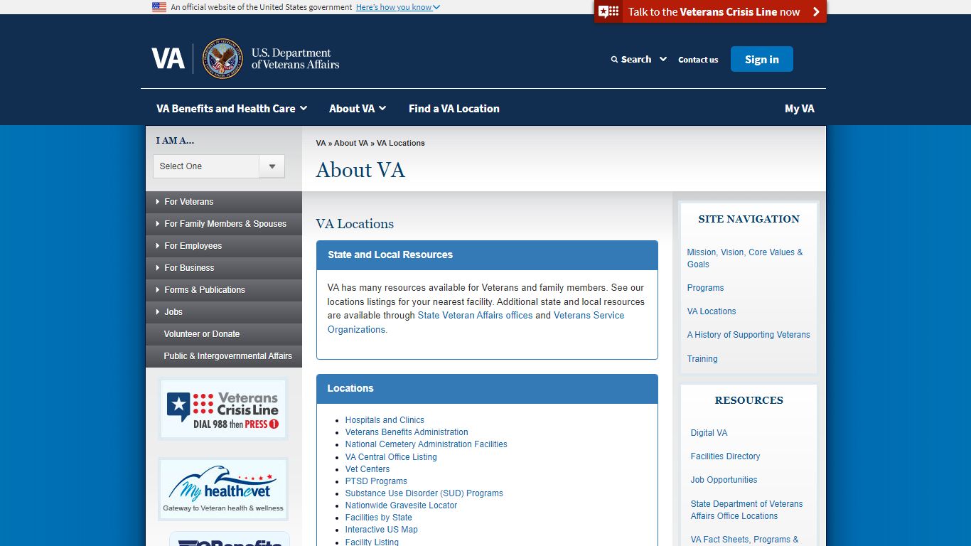 VA Locations - About VA - Veterans Affairs